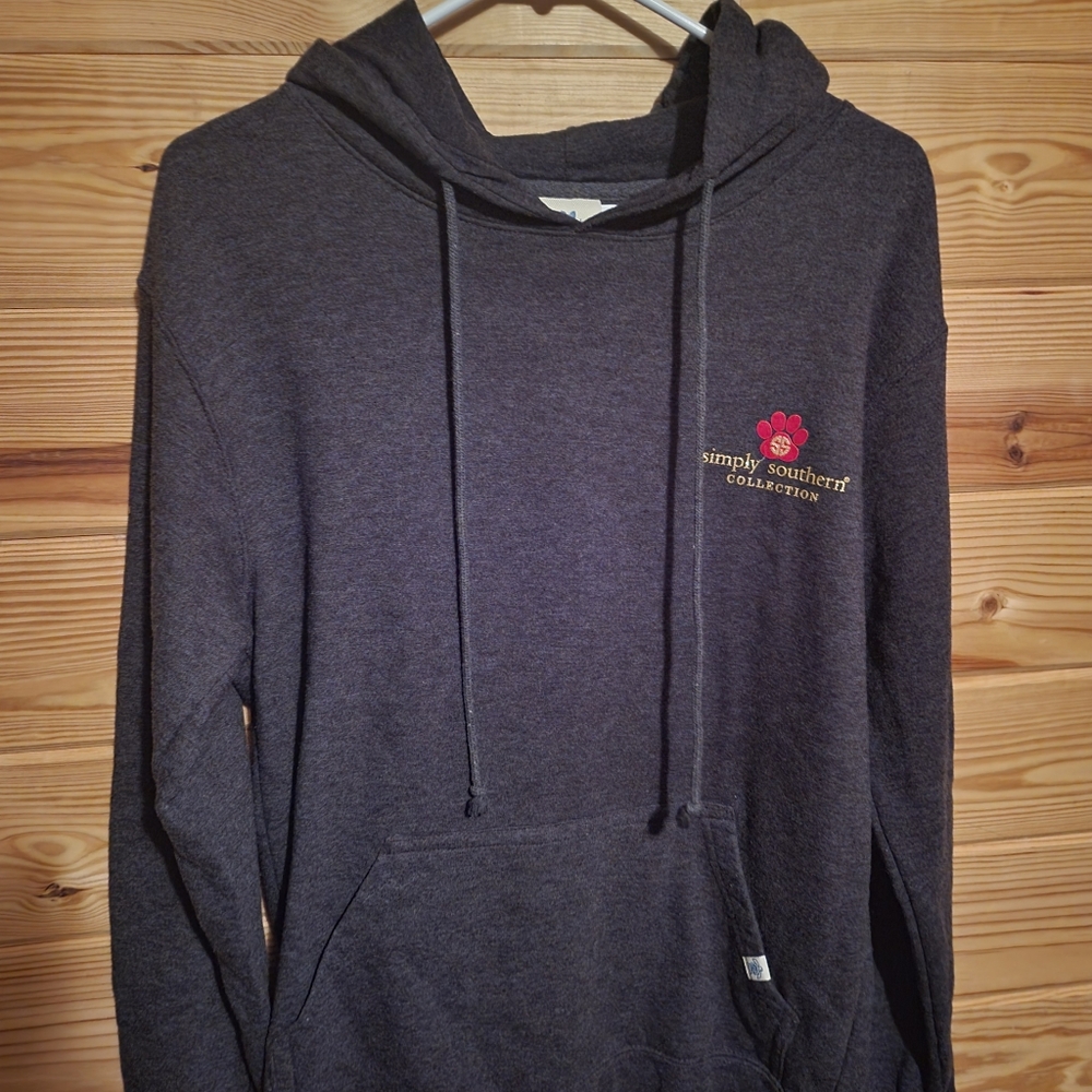 Simply Southern Plaid Dog Furever Grateful Hoodie Women Size Medium